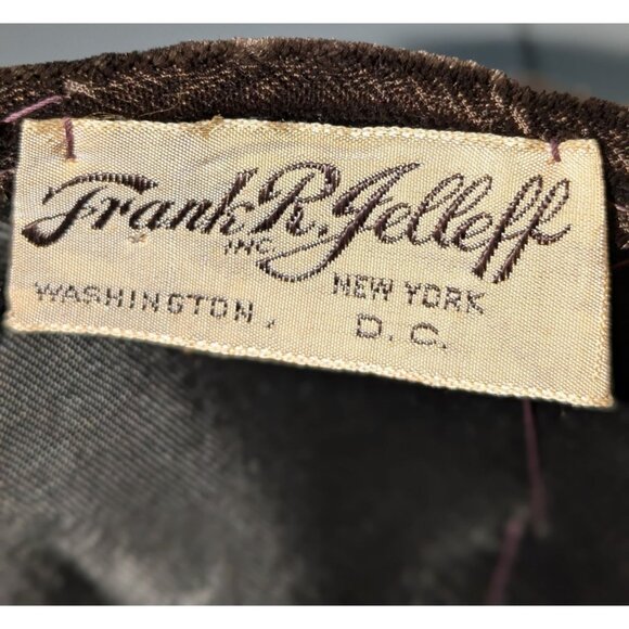 Vintage Hat Frank R. Jelleff Chocolate Brown Velvet flower Hat - Picture 4 of 12